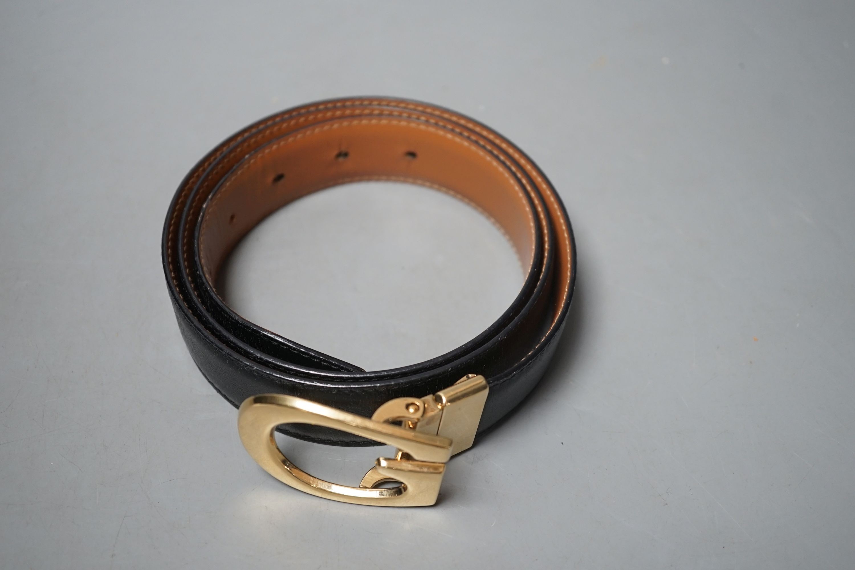 A Gucci black leather women's belt